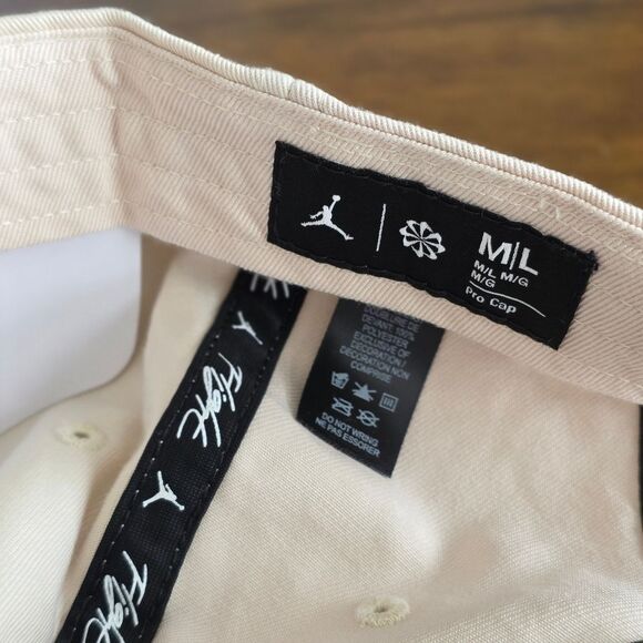 Nike Air Jordan Hat Flight Pro Strap 5-Panel Beige White Adjustable Cap Size M/L - Picture 6 of 12
